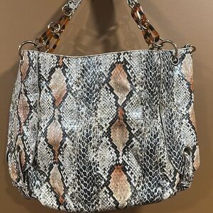 Big Buddha Multicolor Snakeskin Shoulder Bag